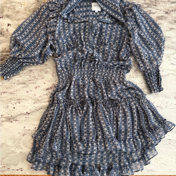 Blue patterned MISA dress - Picture 2 of 2